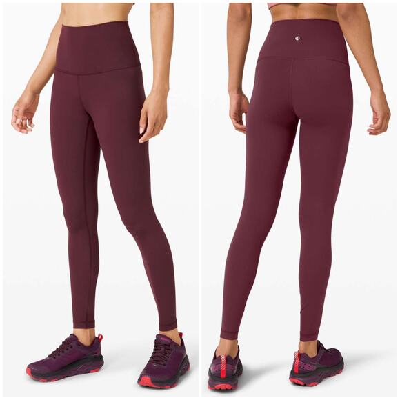 Lululemon Wunder Under Super High-Rise Tight Size 8 28" Cassis Red Luxtreme Yoga - Picture 1 of 7